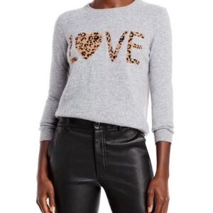 Philosophy Women's Gray Cashmere Graphic Long Sleeve Crew Neck Sweater Size Sm